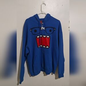 Blue Domo Kun Nerd Zip-up Sweater Jacket Hoodie (Rare)